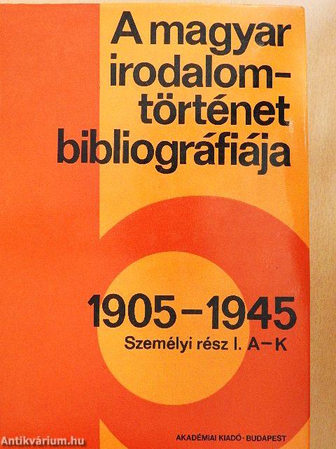 A magyar irodalomtörténet bibliográfiája 6.