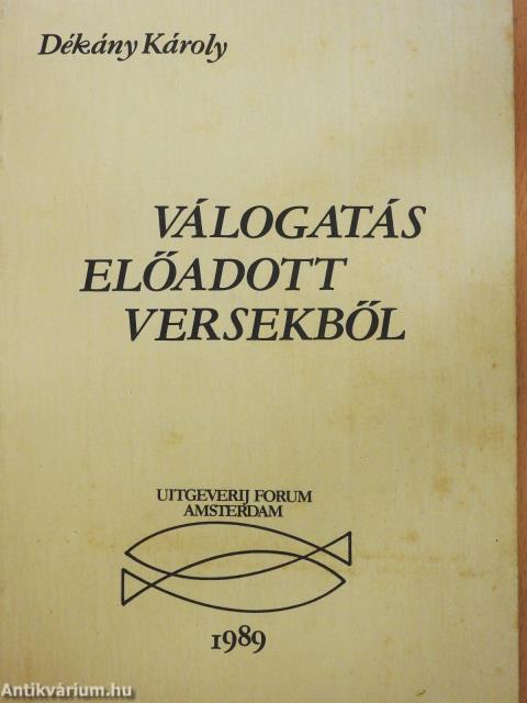 Válogatás előadott versekből (dedikált példány)