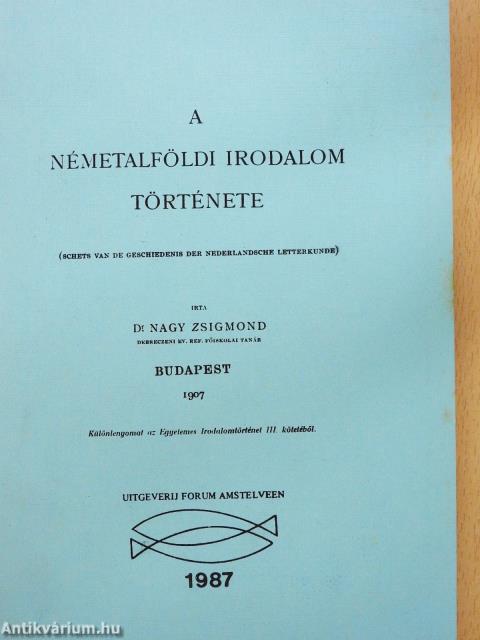 A németalföldi irodalom története (dedikált példány)