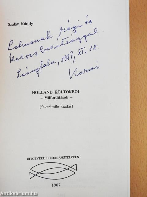 Holland költőkből (dedikált példány)