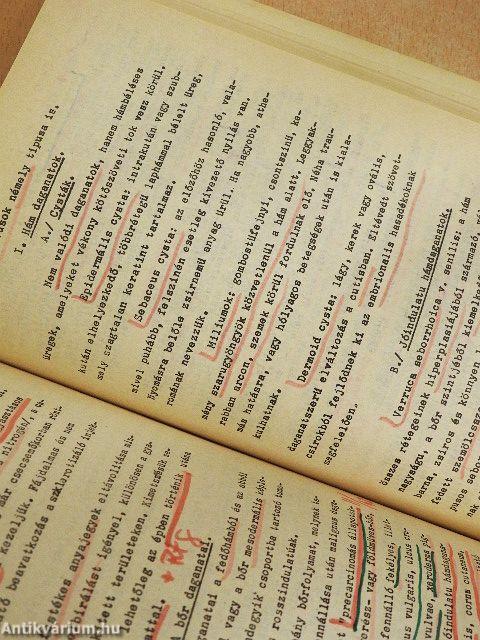 Bőrgyógyászati jegyzet