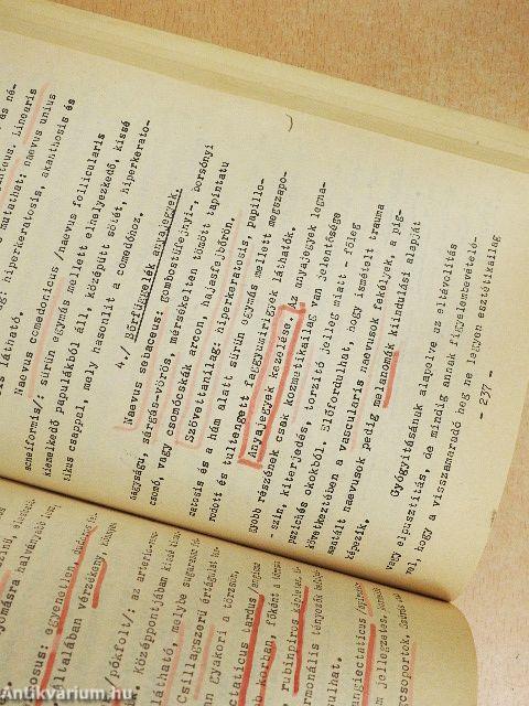 Bőrgyógyászati jegyzet