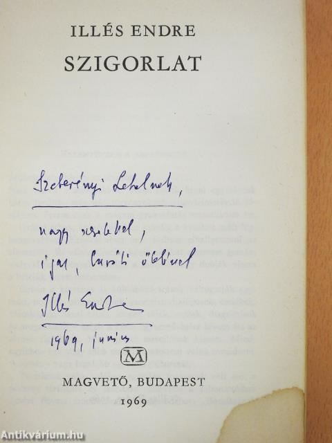 Szigorlat (dedikált példány)