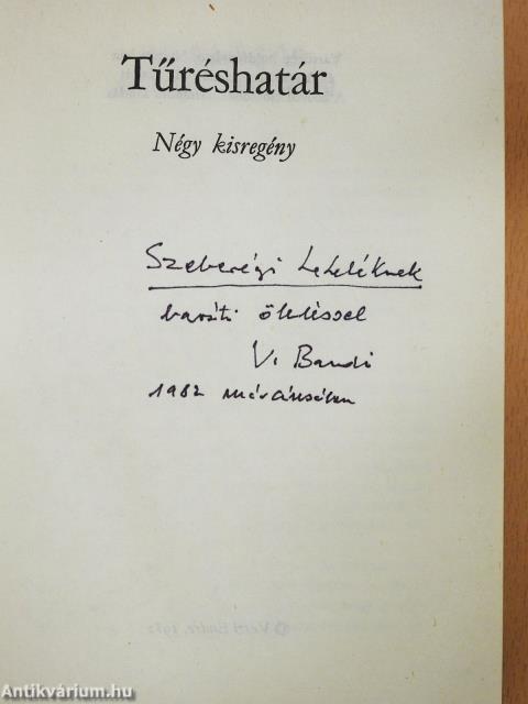 Tűréshatár (dedikált példány)