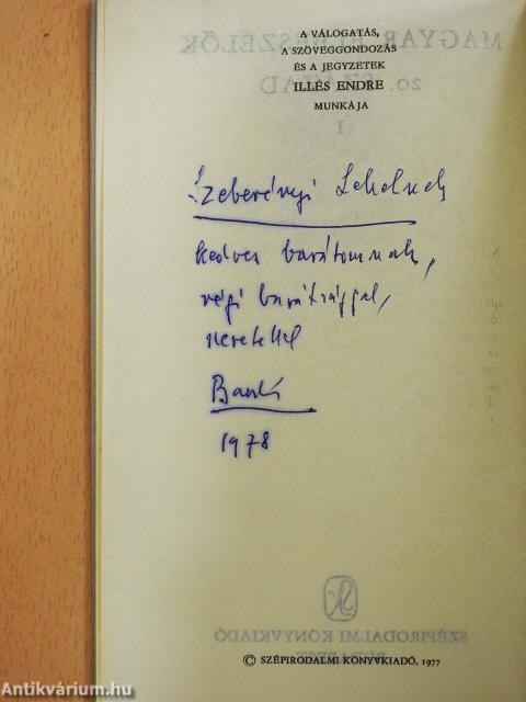 Magyar elbeszélők I-III. (dedikált példány)