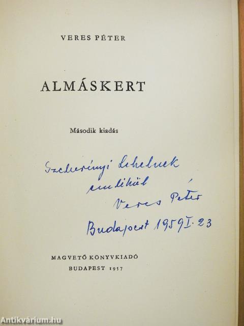 Almáskert (számozott, dedikált példány)