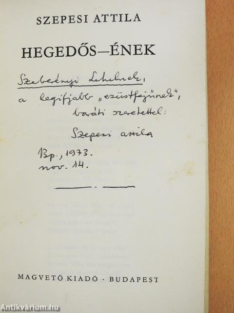 Hegedős-ének (dedikált példány)