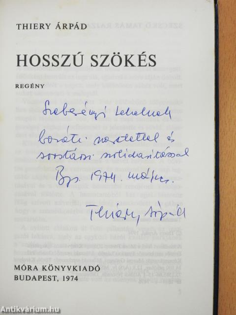 Hosszú szökés (dedikált példány)