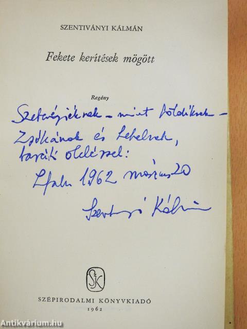 Fekete kerítések mögött (dedikált példány)