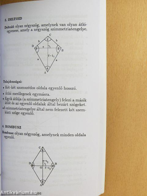 Matematikai képlet- és fogalomtár