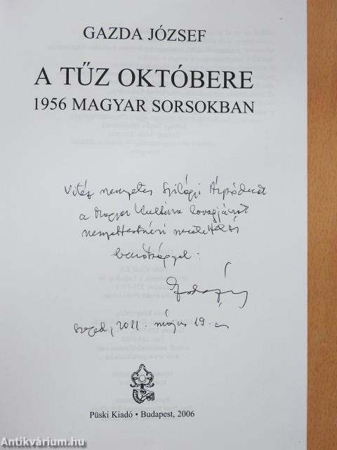 A tűz októbere (dedikált példány)