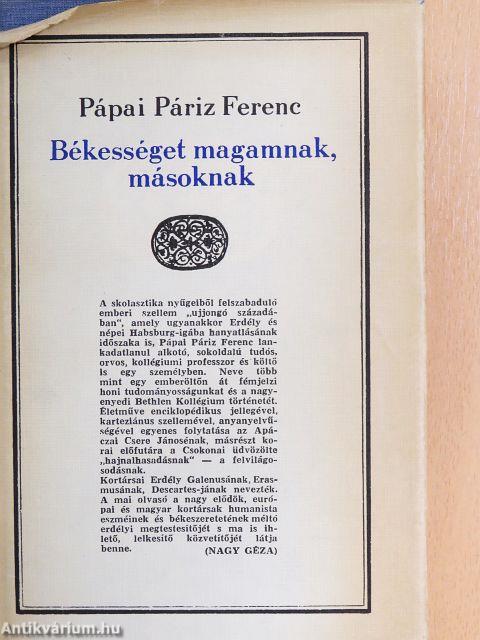 Békességet magamnak, másoknak