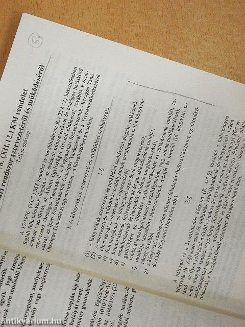 A könyvtári munka jogi szabályozása