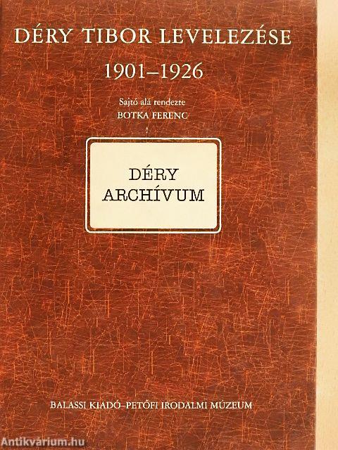 Déry Tibor levelezése I/A.