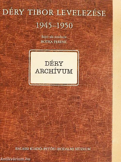 Déry Tibor levelezése II/A.