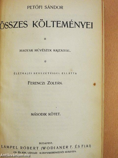 Petőfi Sándor összes költeményei II. (töredék)