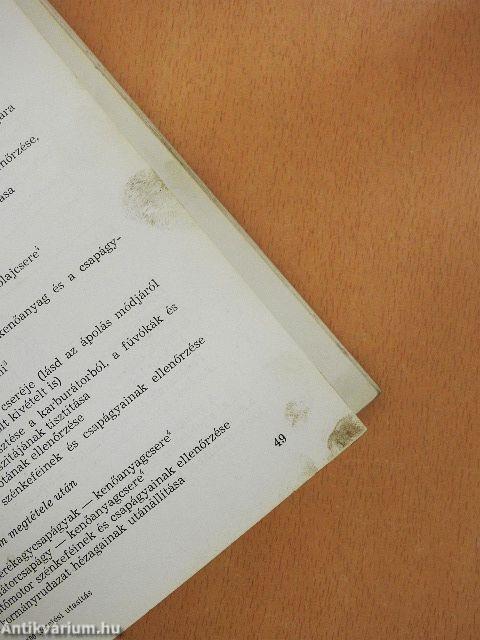 Skoda 100-100L, 110L-110LS személygépkocsik kezelési és karbantartási utasítása