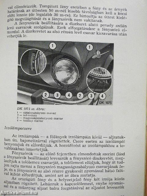 Skoda 100-100L, 110L-110LS személygépkocsik kezelési és karbantartási utasítása