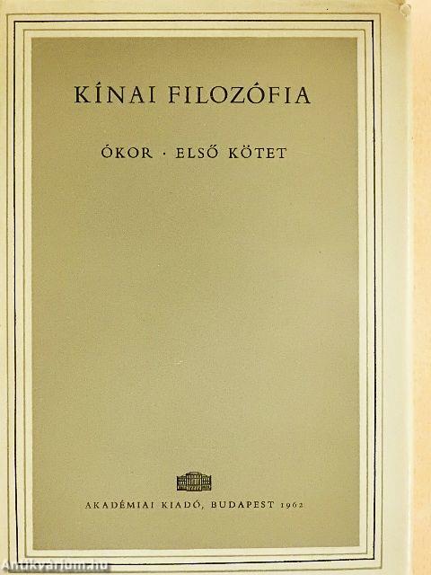 Kínai filozófia - Ókor I.