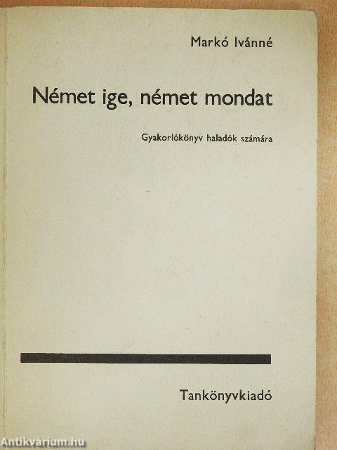 Német ige, német mondat