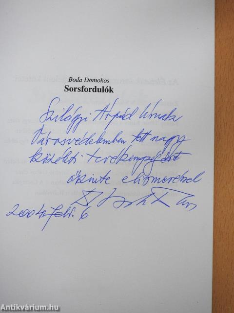 Sorsfordulók (dedikált példány)