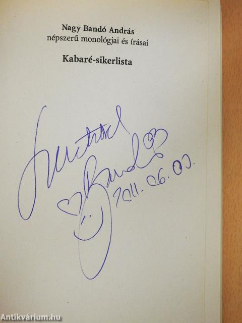 Kabaré-sikerlista (dedikált példány)