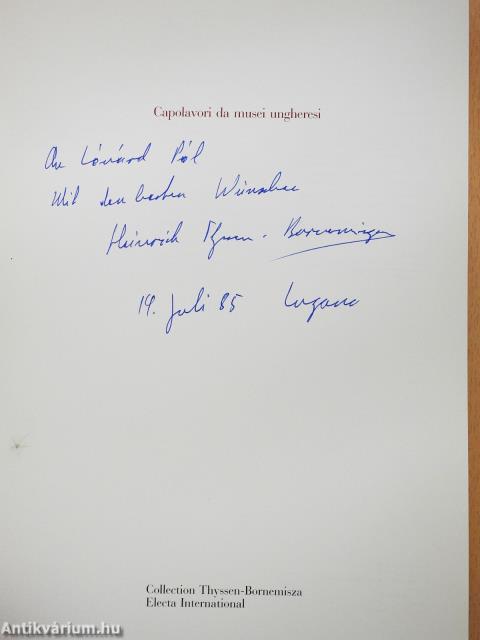 Capolavori da musei ungheresi (dedikált példány)