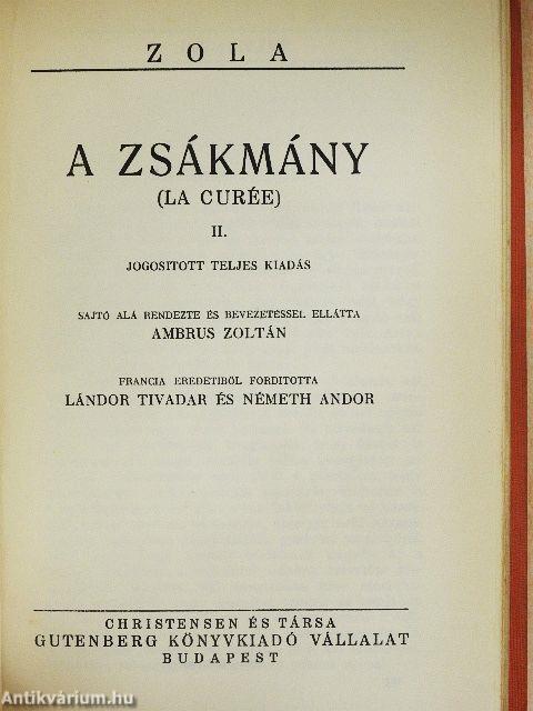 A zsákmány I-III./Elbeszélések 