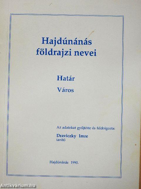 Hajdúnánás földrajzi nevei I.