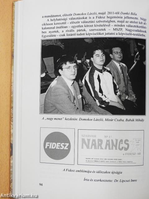 Rendszerváltás Szarvason (dedikált példány)