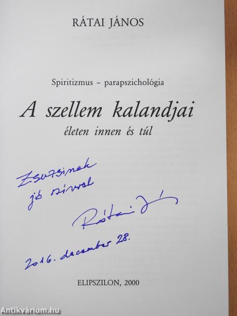 A szellem kalandjai (dedikált példány)