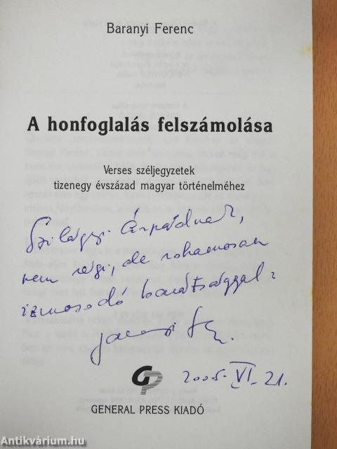 A honfoglalás felszámolása (dedikált példány)