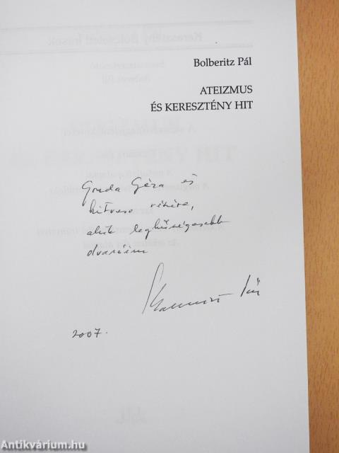 Ateizmus és keresztény hit (dedikált példány)
