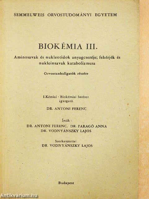 Biokémia III.