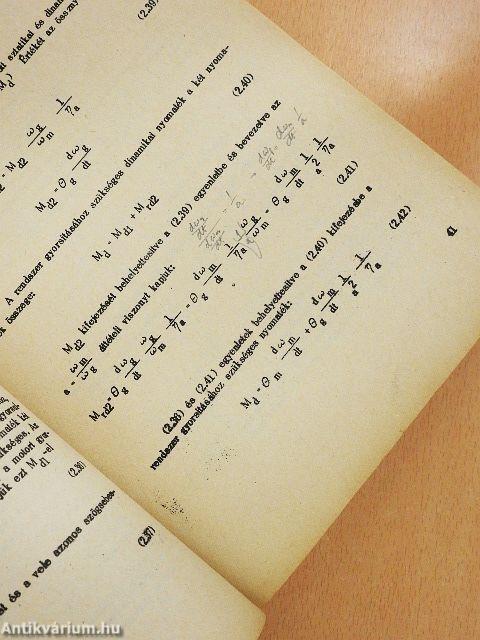 Villamos hajtások I.