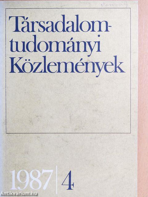 Társadalomtudományi Közlemények 1987/4.