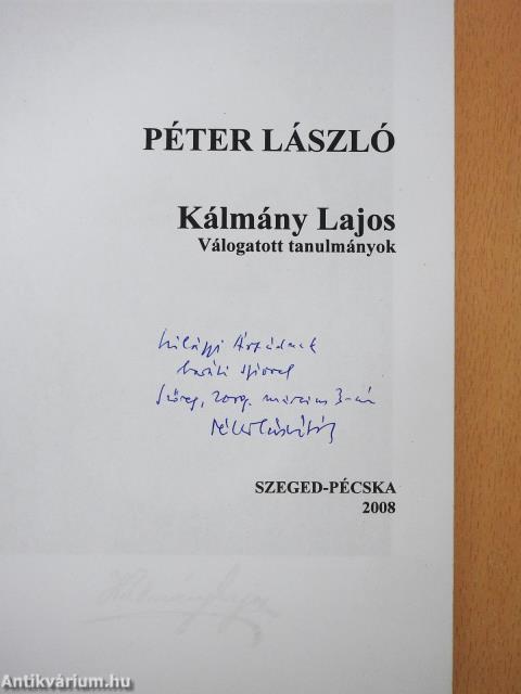 Kálmány Lajos (dedikált példány)