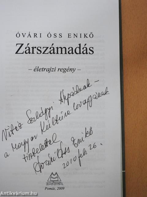 Zárszámadás (dedikált példány)
