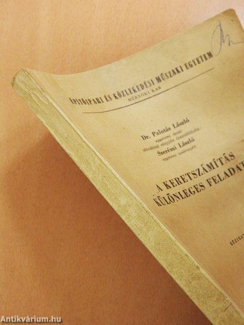 A keretszámítás különleges feladatai