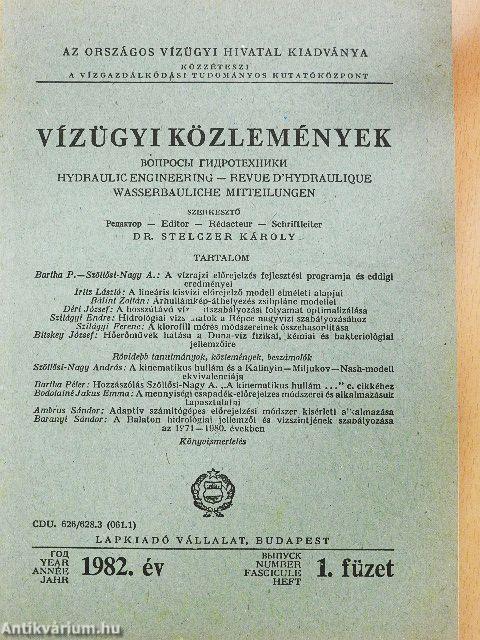 Vízügyi Közlemények 1982/1-4.