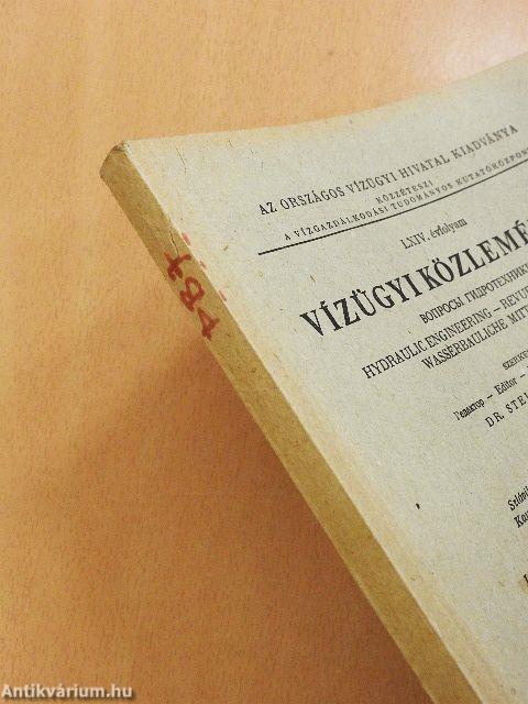 Vízügyi Közlemények 1982/1-4.