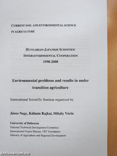 Environmental problems and results in under transition agriculture