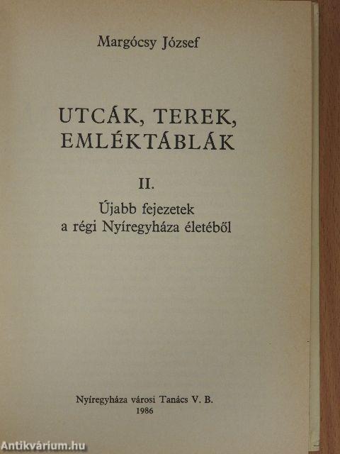 Utcák, terek, emléktáblák II.