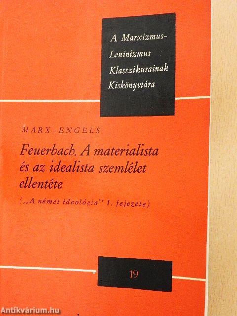 Feuerbach. A materialista és az idealista szemlélet ellentéte