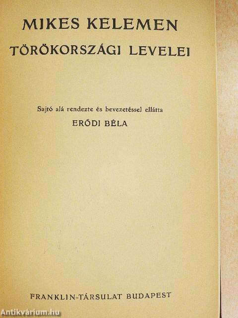 Mikes Kelemen törökországi levelei