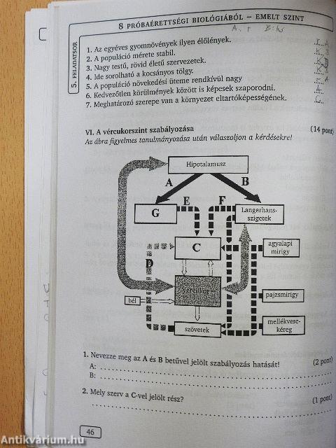 8 próbaérettségi biológiából