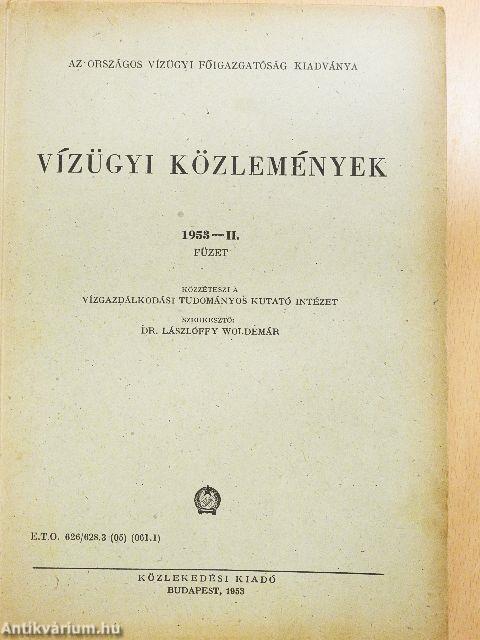 Vízügyi közlemények 1953/II.