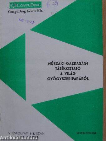 Műszaki-gazdasági tájékoztató a világ gyógyszeriparáról 1995. (nem teljes évfolyam)