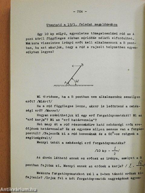 Segédlet diáktanárok részére - Fizika