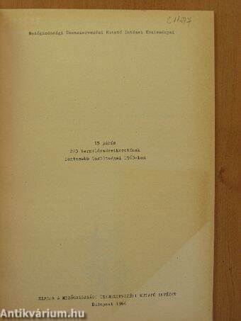 15 járás 223 termelőszövetkezetének fontosabb önköltségei 1963-ban